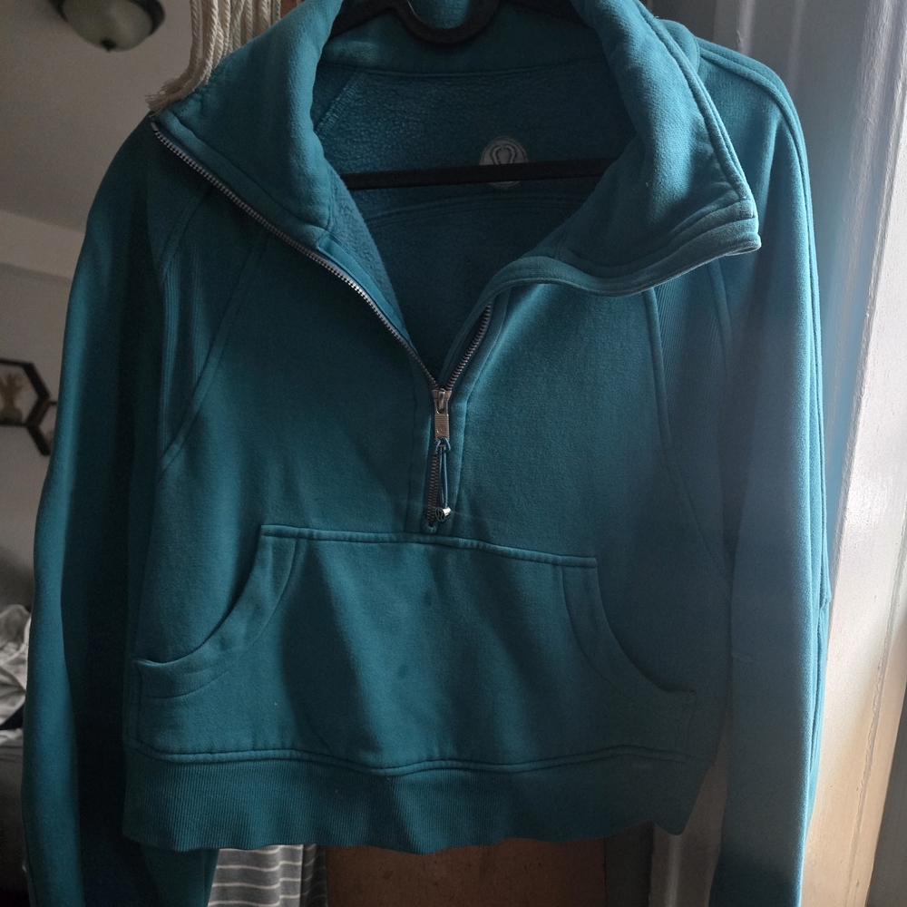 LULULEMOM Women's Teal Half-Zip Sweater